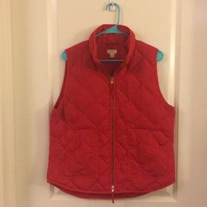 J Crew Factory Red Quilted Vest